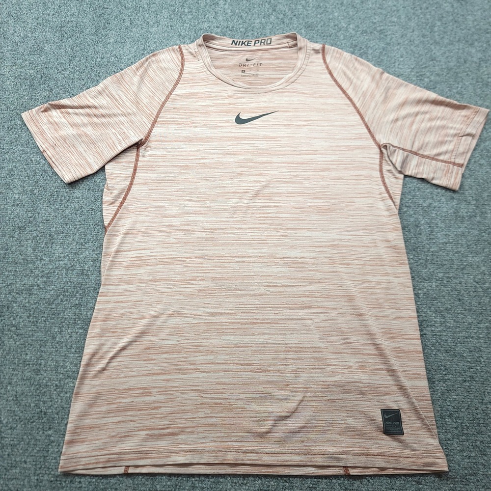 Nike Pro Dri-FIT Mens Medium Orange Space Dye Training T-Shirt 859216-250